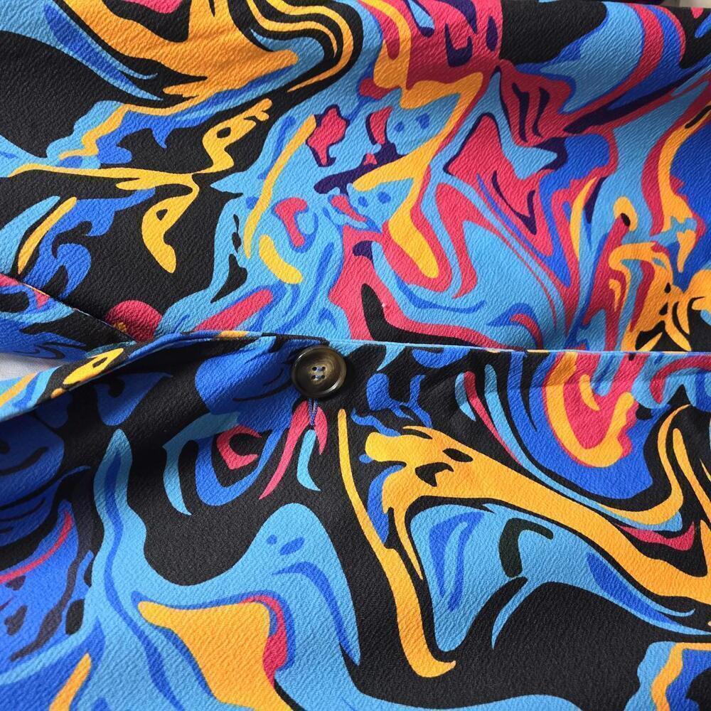 Women's Graphic Print Blazer Button Open Front | Wdirara | Medium - Picture 3 of 9